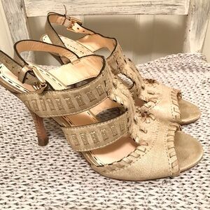 Coach Kareena Brushed Gold Metallic Sandals